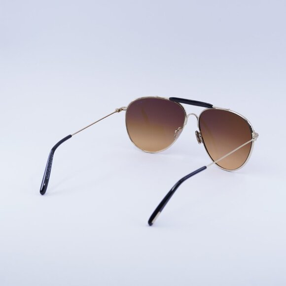Tom Ford FT0995 32E Raphael Sunglasses Gold Aviator Frame, Brown Gradient Lenses - Picture 9 of 10